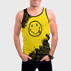 Майка-безрукавка мужская Nirvana Smile Нирвана Рваный Паттерн, цвет: 3D-черный — фото 2
