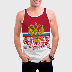 Майка-безрукавка мужская Российский герб, цвет: 3D-белый — фото 2