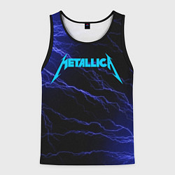 Майка-безрукавка мужская METALLICA BLUE FLASH МЕТАЛЛИКА СИНИЕ МОЛНИИ, цвет: 3D-черный