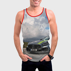 Майка-безрукавка мужская Mercedes V8 Biturbo Racing Team AMG, цвет: 3D-красный — фото 2