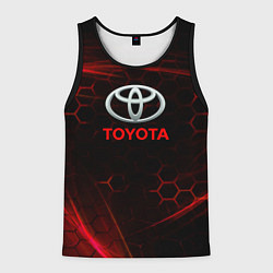 Майка-безрукавка мужская Toyota Неоновые соты, цвет: 3D-черный