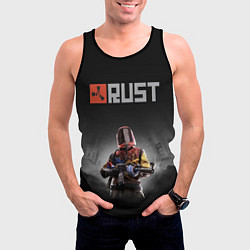 Майка-безрукавка мужская Работяга из Раста, цвет: 3D-черный — фото 2