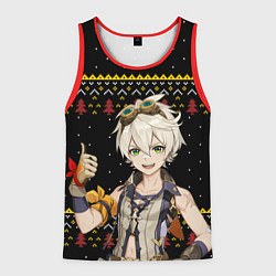 Майка-безрукавка мужская БЕННЕТ НОВОГОДНИЙ, цвет: 3D-красный