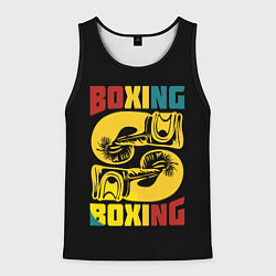 Майка-безрукавка мужская Бокс, Boxing, цвет: 3D-черный