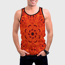 Майка-безрукавка мужская Огненная мандала, цвет: 3D-черный — фото 2