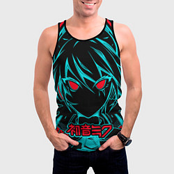 Майка-безрукавка мужская Мику Хацунэ Hatsune Miku, цвет: 3D-черный — фото 2