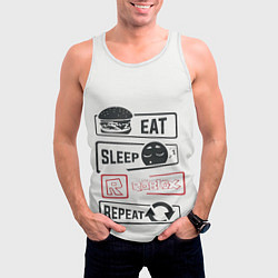 Майка-безрукавка мужская Roblox repeat, цвет: 3D-белый — фото 2