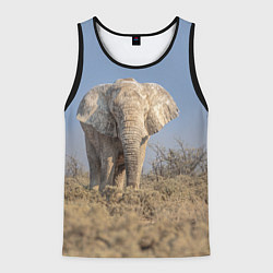 Майка-безрукавка мужская Африканский белый слон, цвет: 3D-черный