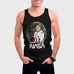 Майка-безрукавка мужская Доги Космонавт Мем Наса Doge, цвет: 3D-черный — фото 2