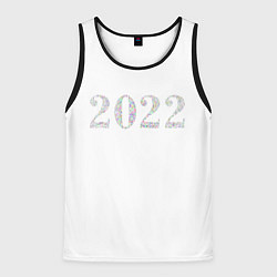 Майка-безрукавка мужская Новый Год 2022 - New Year 2022, цвет: 3D-черный