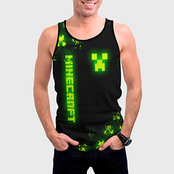 Майка-безрукавка мужская MINECRAFT NEON LOGO CREEPER, цвет: 3D-черный — фото 2