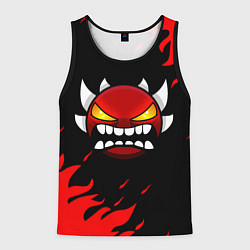 Майка-безрукавка мужская Geometry Dash: Demon Red Fire, цвет: 3D-черный