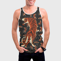 Майка-безрукавка мужская Тигр-хищник, цвет: 3D-белый — фото 2