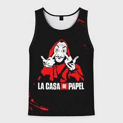 Майка-безрукавка мужская БУМАЖНЫЙ ДОМ F*CK THE SYSTEM, цвет: 3D-черный