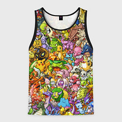 Майка-безрукавка мужская ПОКЕМОНЫ В ПИКСЕЛЯХ PIXEL POKEMON, цвет: 3D-черный