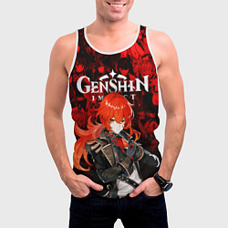 Майка-безрукавка мужская GENSHIN IMPACT DILUC ГЕНШИН ИМПАКТ ДИЛЮК, цвет: 3D-белый — фото 2