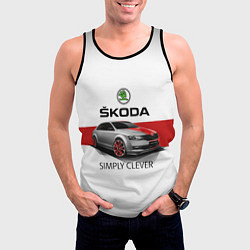 Майка-безрукавка мужская Skoda Rapid Sport, цвет: 3D-черный — фото 2