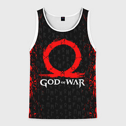Майка-безрукавка мужская GOD OF WAR КРАТОС ЛОГО, цвет: 3D-белый