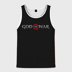 Майка-безрукавка мужская GOD OF WAR LOGO, РУНЫ, цвет: 3D-белый