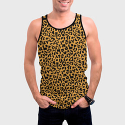 Майка-безрукавка мужская Леопард Leopard, цвет: 3D-черный — фото 2