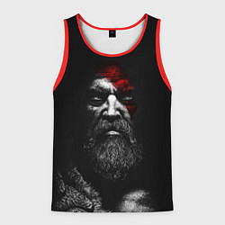 Майка-безрукавка мужская ЛИЦО КРАТОСА, БОГ ВОЙНЫ GOD OF WAR, цвет: 3D-красный