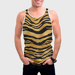 Майка-безрукавка мужская Текстура шкуры тигра, цвет: 3D-белый — фото 2
