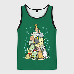 Мужская майка без рукавов Коты Построение ёлкой