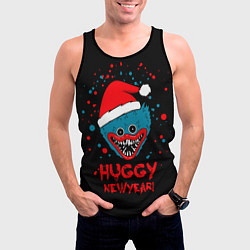 Майка-безрукавка мужская Huggy New Year - Poppy Playtime новогодний Хагги В, цвет: 3D-черный — фото 2