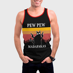 Майка-безрукавка мужская Madafakas! PEW PEW, цвет: 3D-красный — фото 2