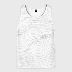 Майка-безрукавка мужская Белые волны, цвет: 3D-белый