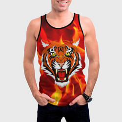 Майка-безрукавка мужская Fire Tiger Face 2022, цвет: 3D-черный — фото 2