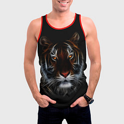 Майка-безрукавка мужская Тигр в Темноте Глаза Зверя, цвет: 3D-красный — фото 2