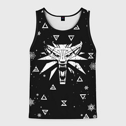 Мужская майка без рукавов ЧЁРНЫЙ СВИТЕР ВЕДЬМАК НОВОГОДНИЙ