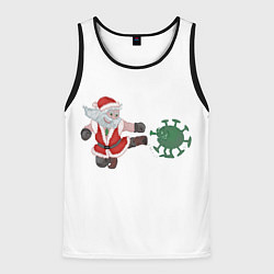 Майка-безрукавка мужская Дед Мороз Против Вируса, цвет: 3D-черный