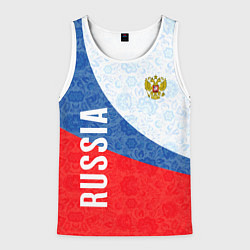 Майка-безрукавка мужская RUSSIA SPORT STYLE РОССИЯ СПОРТИВНЫЙ СТИЛЬ, цвет: 3D-белый