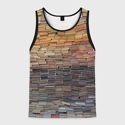 Майка-безрукавка мужская Книжные кирпичики знаний, цвет: 3D-черный