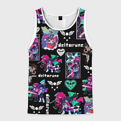 Майка-безрукавка мужская DELTARUNE PATTERN ART ГЕРОИ ДЕЛЬТАРУН, цвет: 3D-белый