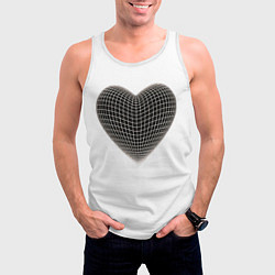 Майка-безрукавка мужская HEART PRINT, цвет: 3D-белый — фото 2