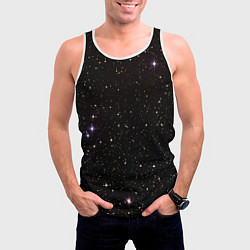 Майка-безрукавка мужская Ночное звездное небо, цвет: 3D-белый — фото 2