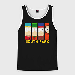 Майка-безрукавка мужская South Park - Южный парк главные герои, цвет: 3D-белый