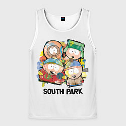 Майка-безрукавка мужская South Park - Южный парк краски, цвет: 3D-белый