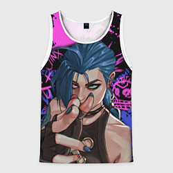 Майка-безрукавка мужская Arcane League Of Legends JINX ПАУДЕР, цвет: 3D-белый