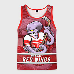 Майка-безрукавка мужская Детройт Ред Уингз, Detroit Red Wings Маскот, цвет: 3D-красный