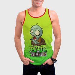 Майка-безрукавка мужская Plants vs Zombies зомби, цвет: 3D-красный — фото 2