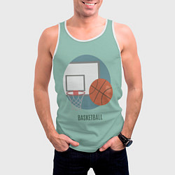 Майка-безрукавка мужская Basketball Спорт, цвет: 3D-белый — фото 2