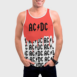 Майка-безрукавка мужская Ac dc rock, цвет: 3D-белый — фото 2