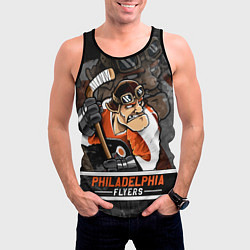 Майка-безрукавка мужская Филадельфия Флайерз, Philadelphia Flyers, цвет: 3D-черный — фото 2