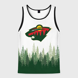 Майка-безрукавка мужская Minnesota Wild, Миннесота Уайлд Лес, цвет: 3D-черный