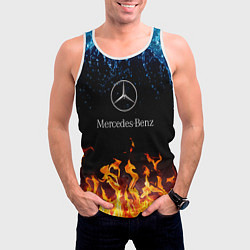 Майка-безрукавка мужская Mercedes-Benz: Вода и Огонь, цвет: 3D-белый — фото 2