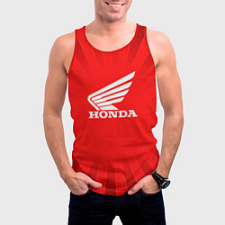 Майка-безрукавка мужская Honda красные линии, цвет: 3D-красный — фото 2